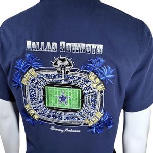 NWT TOMMY BAHAMA NFL‎ Dallas Cowboys Stadium 100% Silk Embroidered Shirt Size S